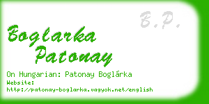boglarka patonay business card